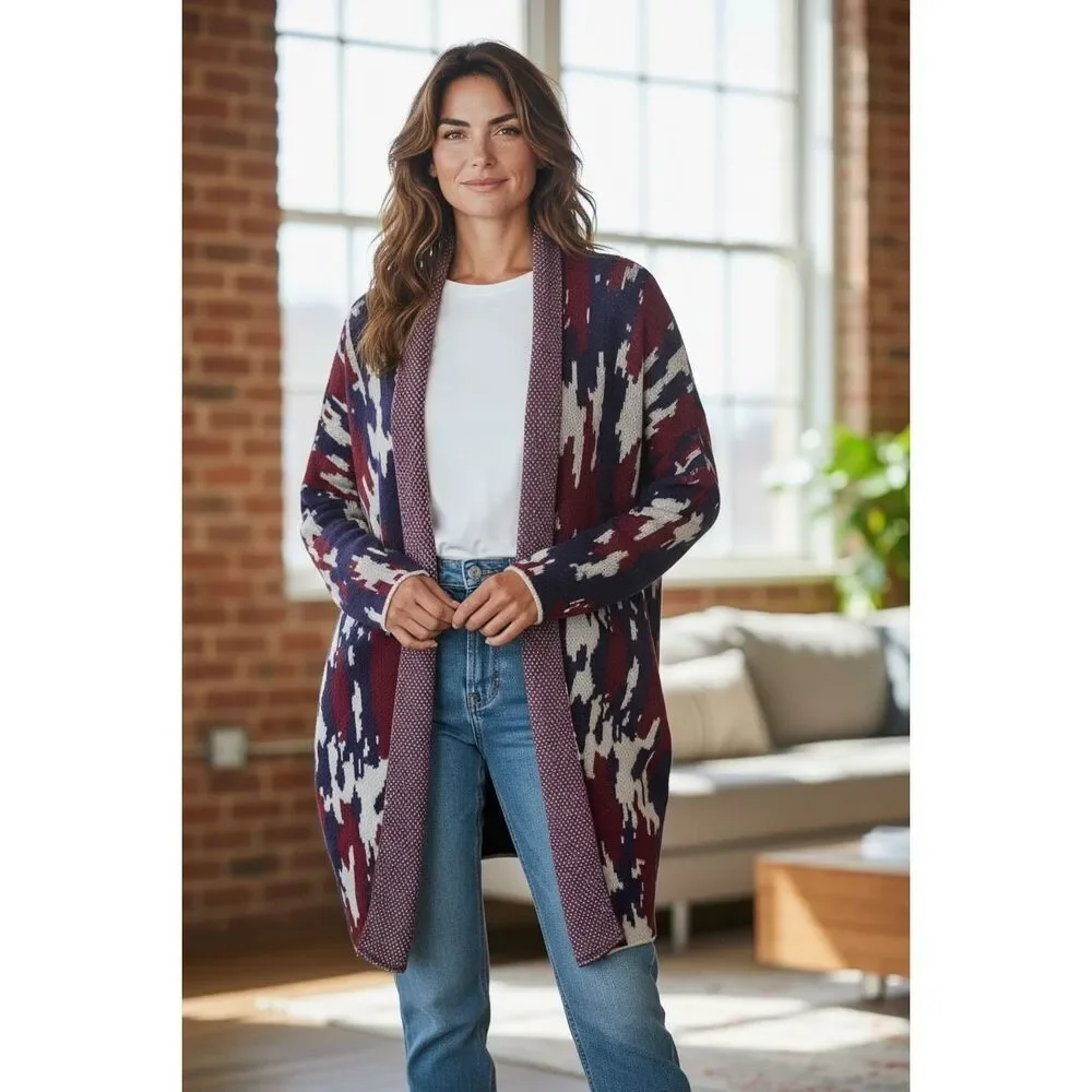 Knox Rose Women's Chunky Knit Western Shawl Drape Open Front Sweater Size 4X NWT